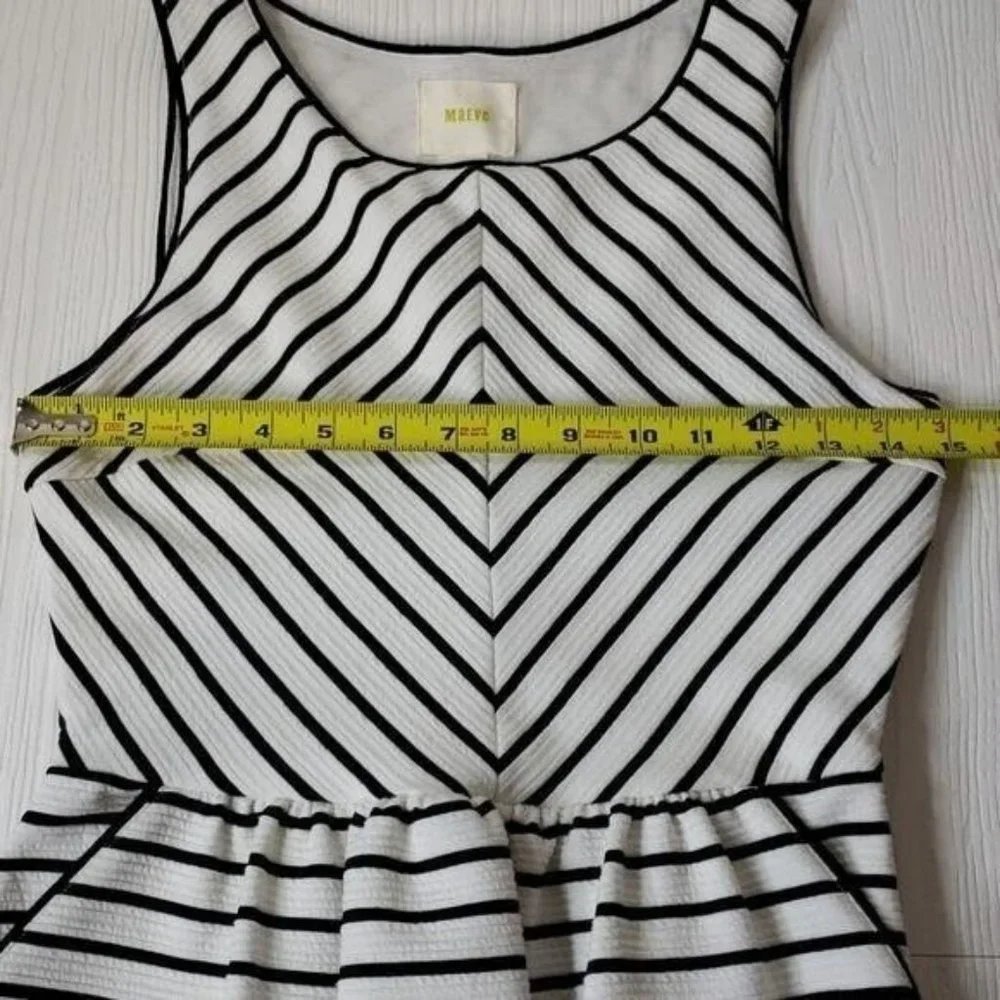 Anthropologie Maeve geometric‎ fit and flare stretch dress pockets size 4